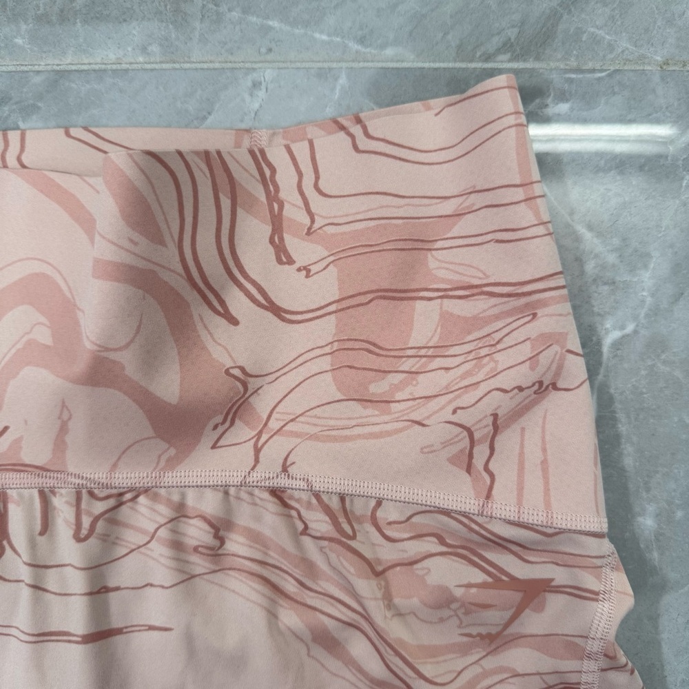Women’s Gymshark Marbled Biker Shorts Butt Scrunch Lifting Training Size Large - Picture 3 of 14